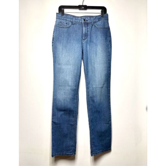 NYDJ Not Your Daughters Jeans Marilyn Straight Jeans High Rise Med Wash Women 8 - Picture 1 of 5